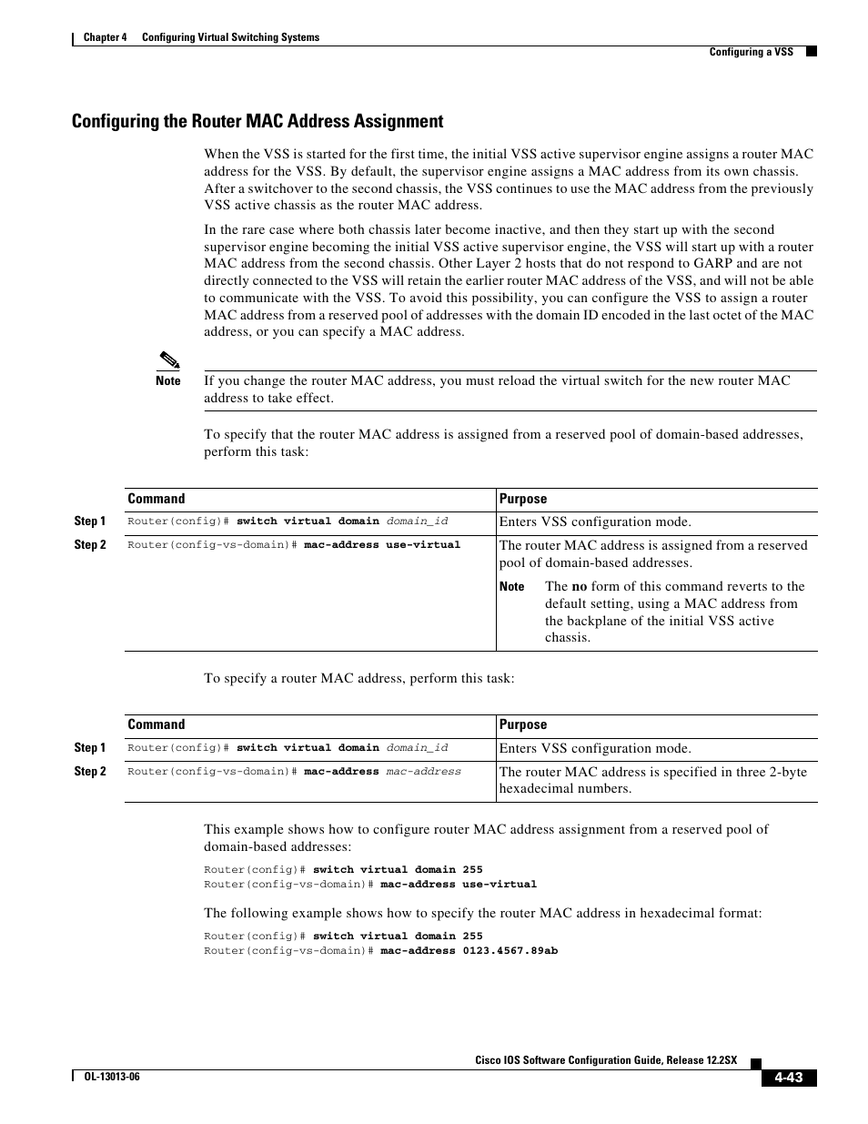 Configuring the router mac address assignment | Cisco 6500 User Manual | Page 43 / 72