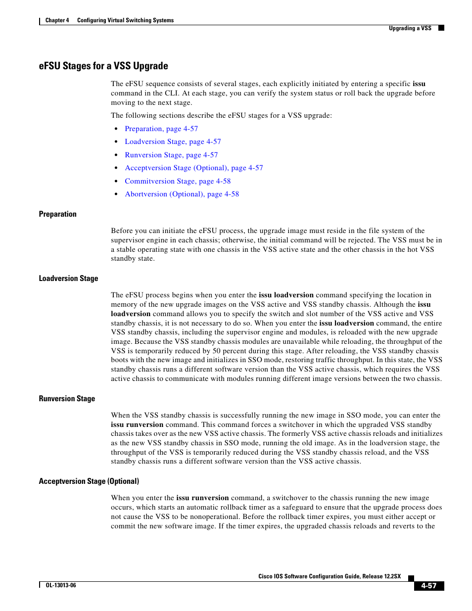 Efsu stages for a vss upgrade | Cisco 6500 User Manual | Page 57 / 72