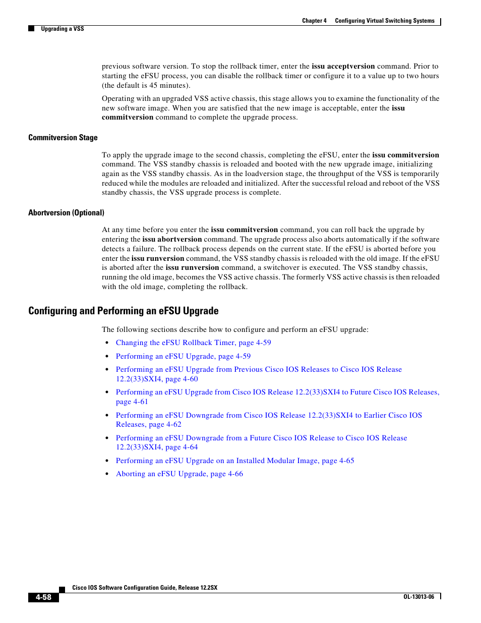 Configuring and performing an efsu upgrade | Cisco 6500 User Manual | Page 58 / 72