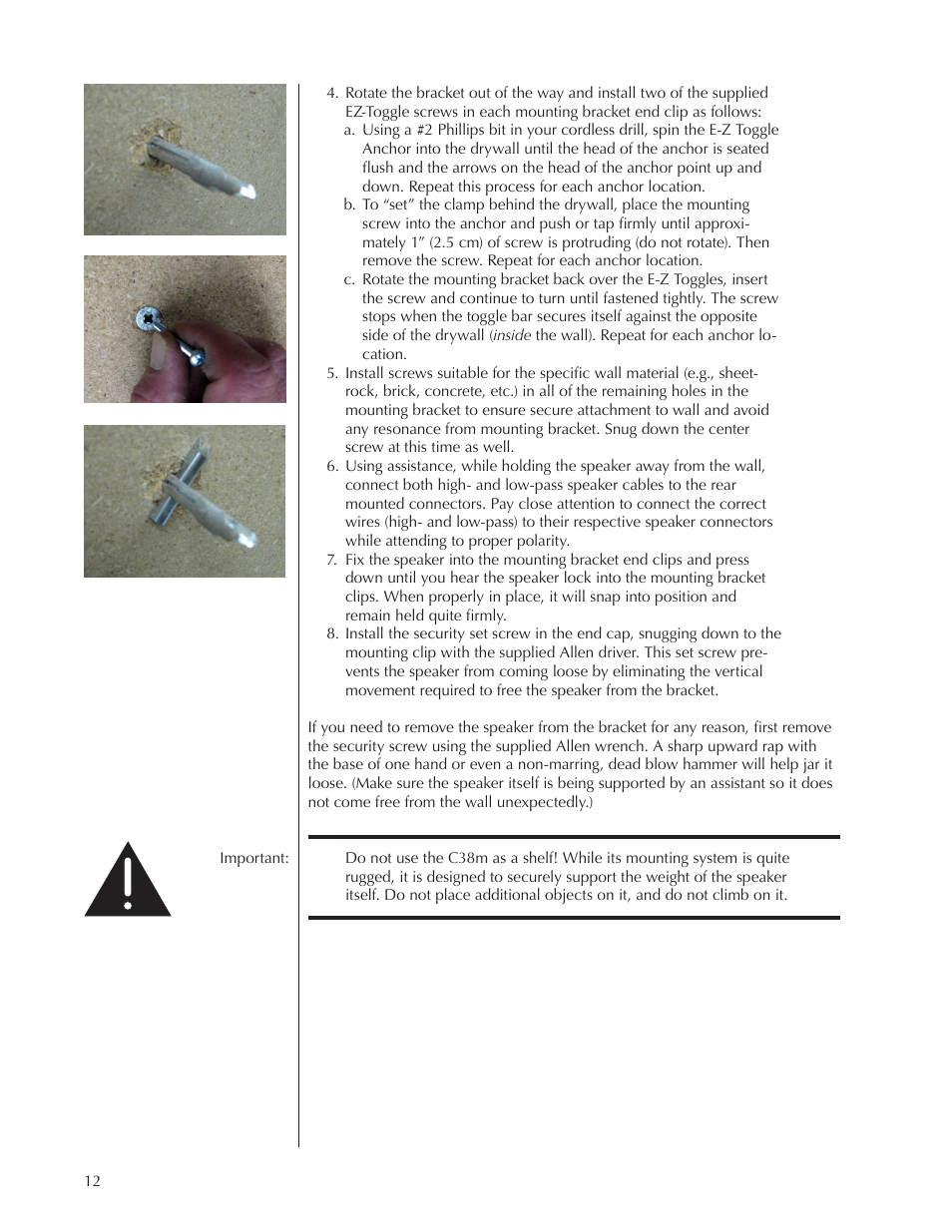 Wisdom Audio Sage Series C38 User Manual | Page 12 / 30