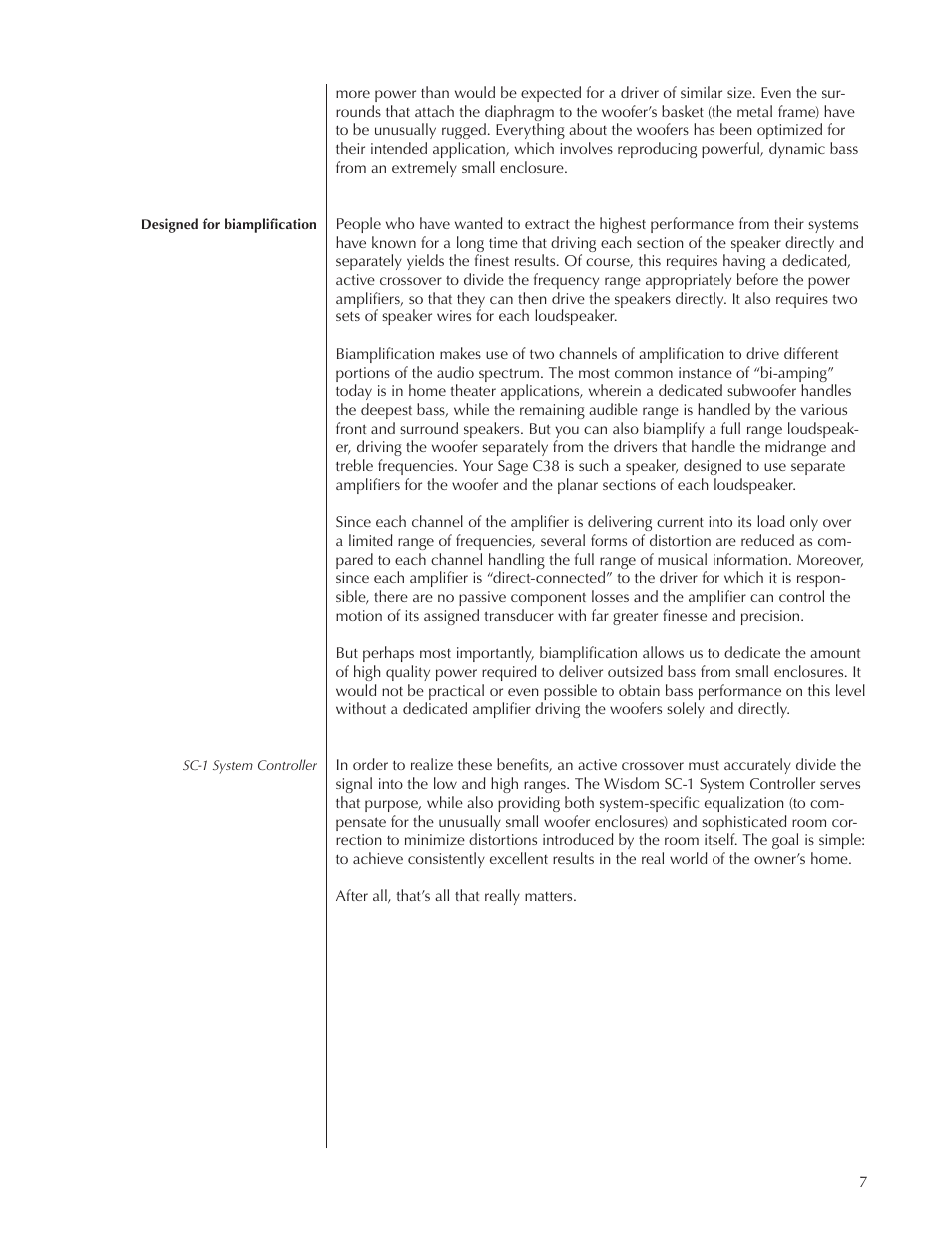 Wisdom Audio Sage Series C38 User Manual | Page 7 / 30