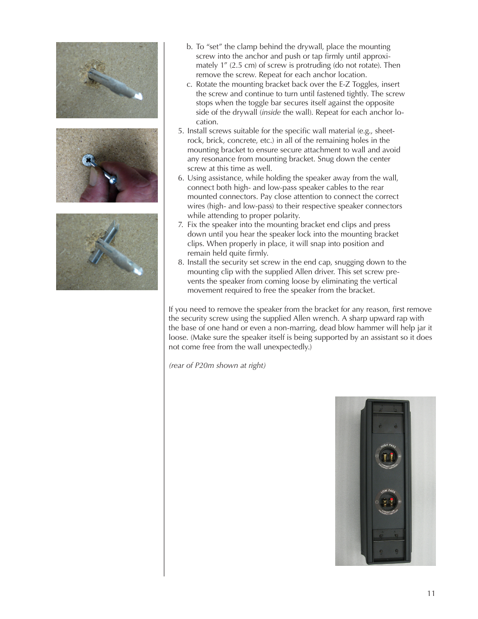 Wisdom Audio Sage Series P20 User Manual | Page 11 / 28