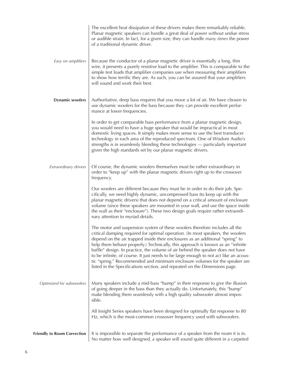 Wisdom Audio Insight Series P4i User Manual | Page 6 / 18