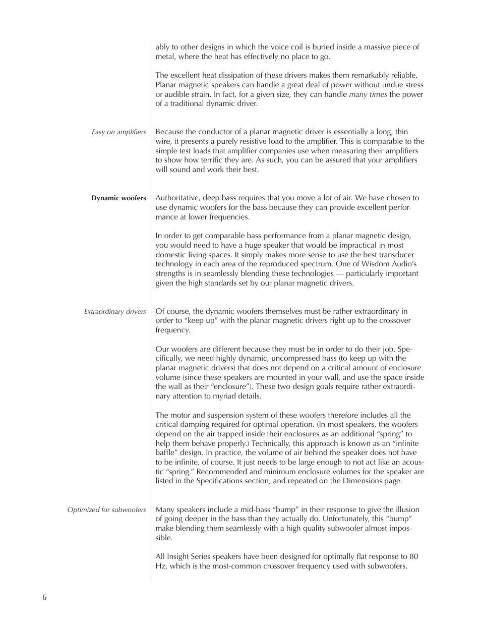 Wisdom Audio Insight Series P2i User Manual | Page 6 / 18