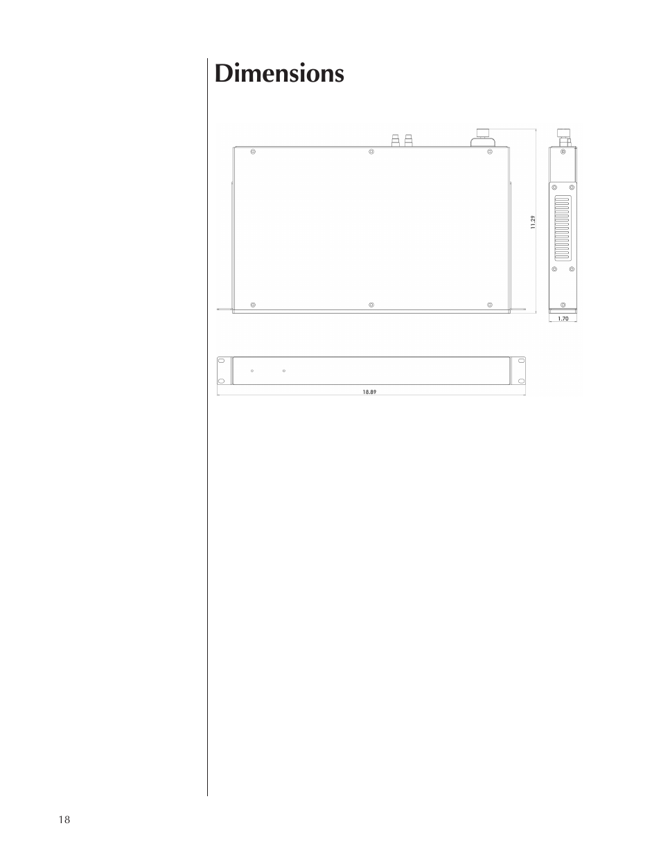 Dimensions | Wisdom Audio Series SW-1 User Manual | Page 18 / 20