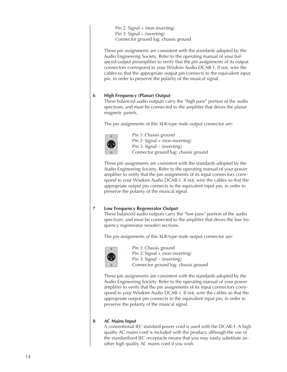 Wisdom Audio DCAB-1 User Manual | Page 14 / 42