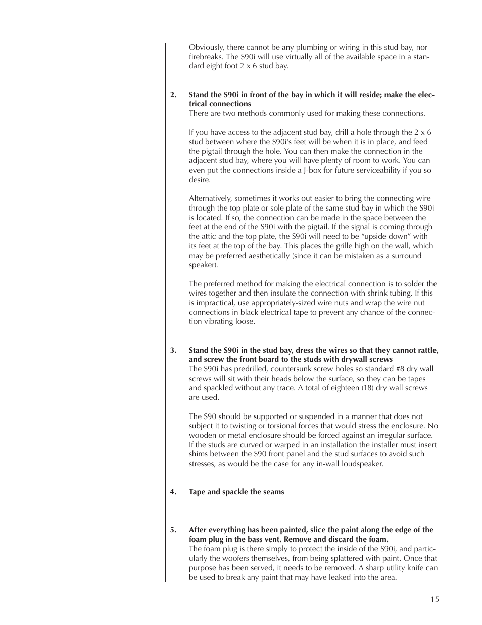 Wisdom Audio Series S90i User Manual | Page 15 / 36
