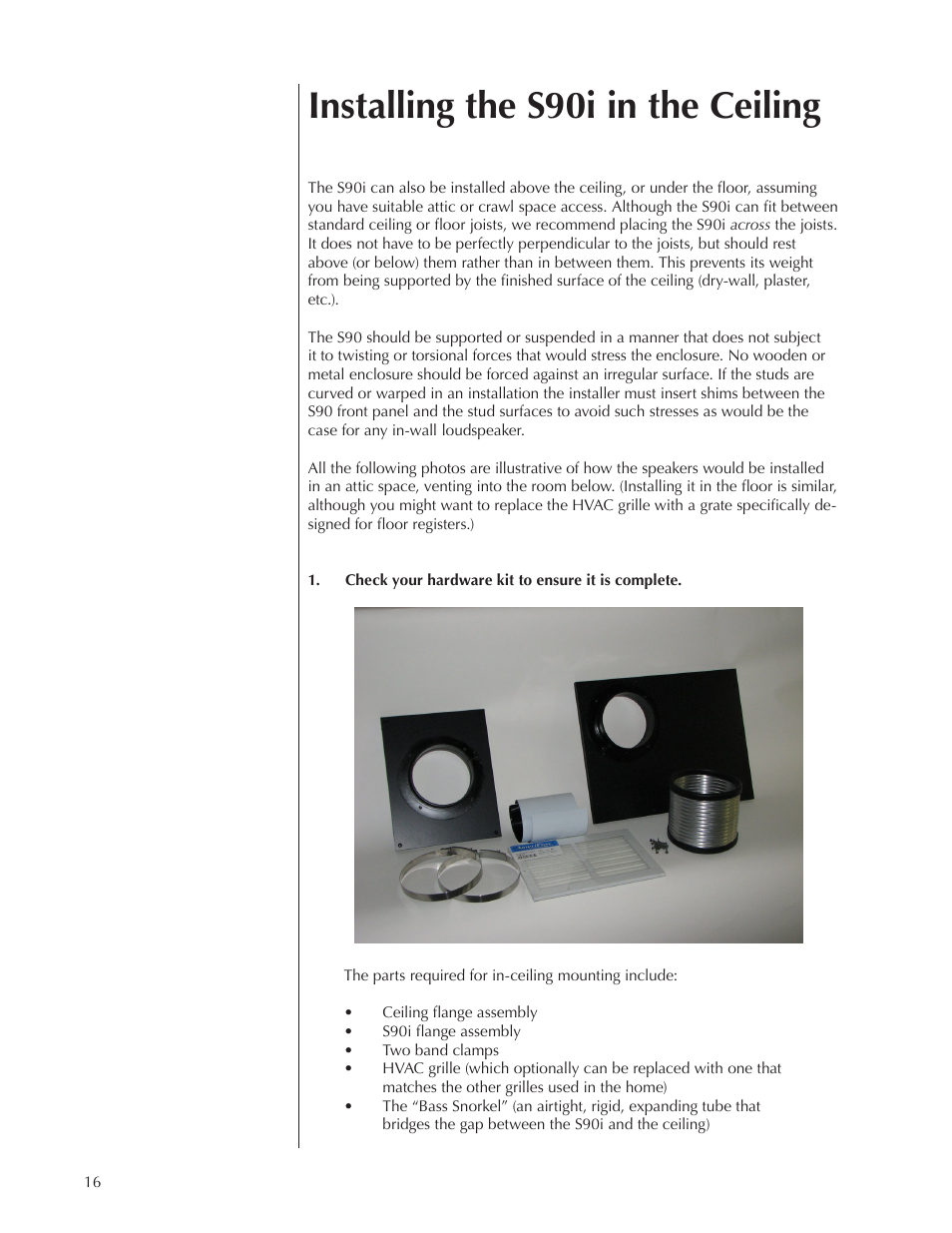 Installing the s90i in the ceiling | Wisdom Audio Series S90i User Manual | Page 16 / 36