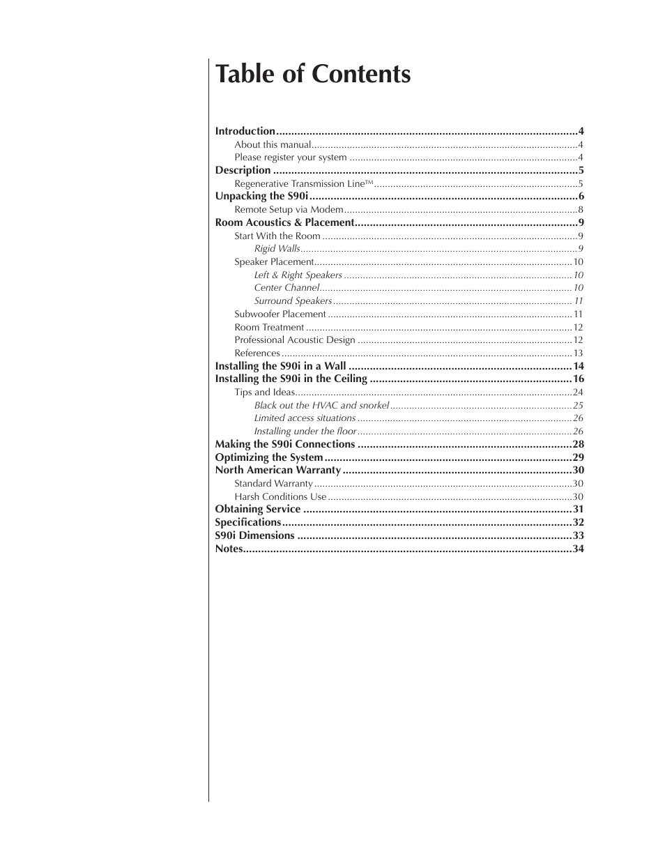Wisdom Audio Series S90i User Manual | Page 2 / 36