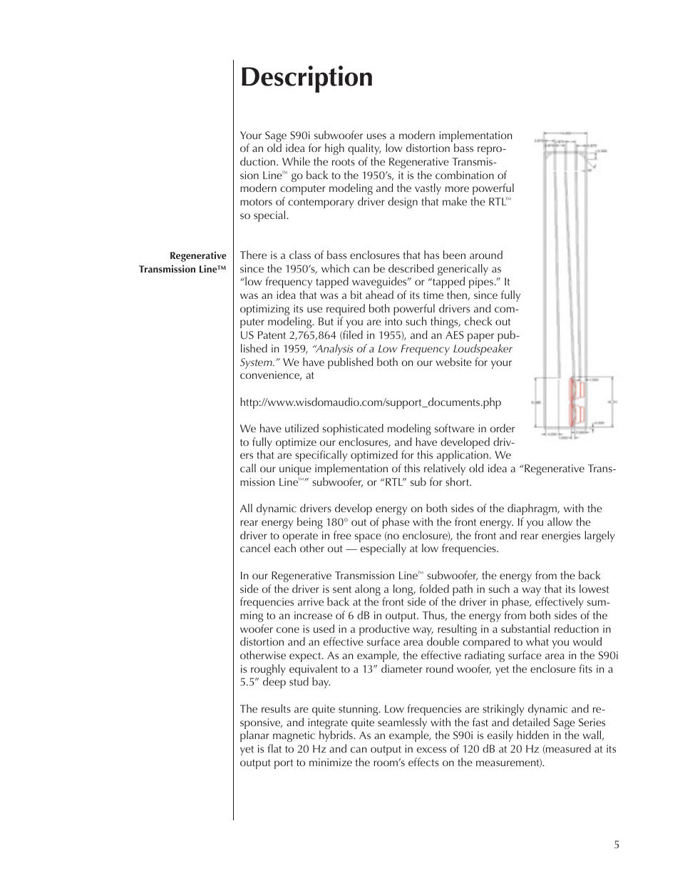 Description | Wisdom Audio Series S90i User Manual | Page 5 / 36