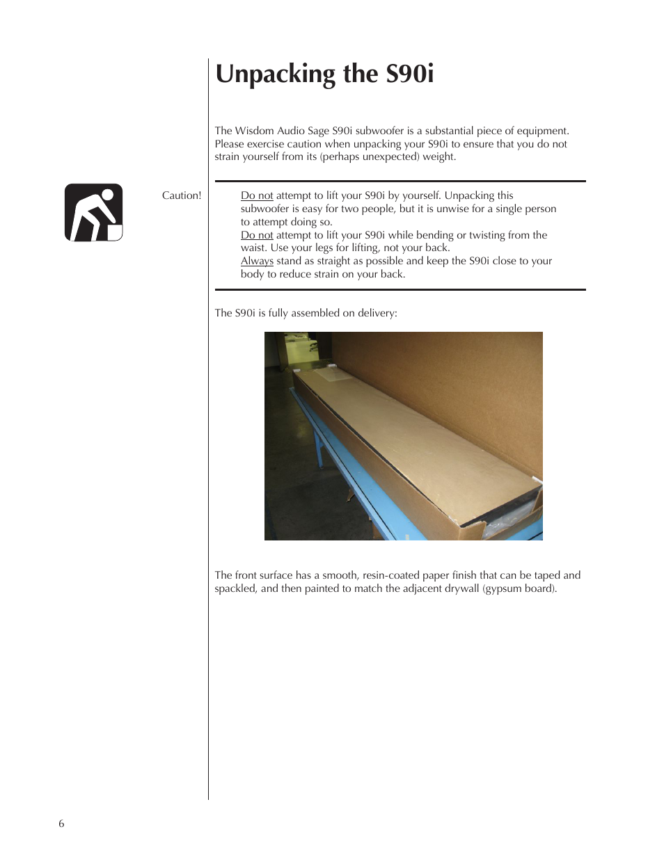 Unpacking the s90i | Wisdom Audio Series S90i User Manual | Page 6 / 36