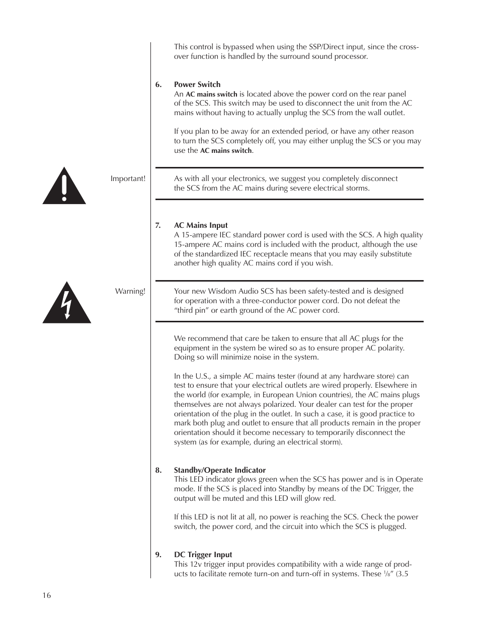 Wisdom Audio Series SCS User Manual | Page 16 / 26