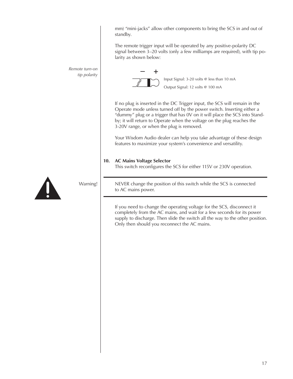 Wisdom Audio Series SCS User Manual | Page 17 / 26