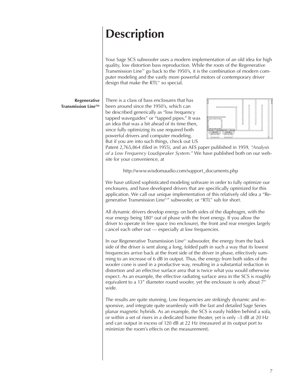 Description | Wisdom Audio Series SCS User Manual | Page 7 / 26