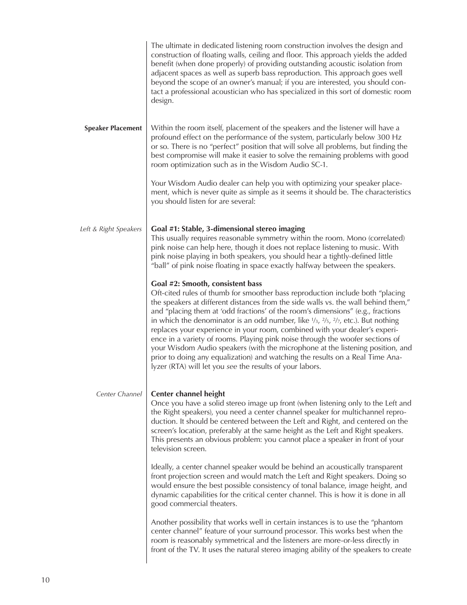 Wisdom Audio Series SAS User Manual | Page 10 / 22