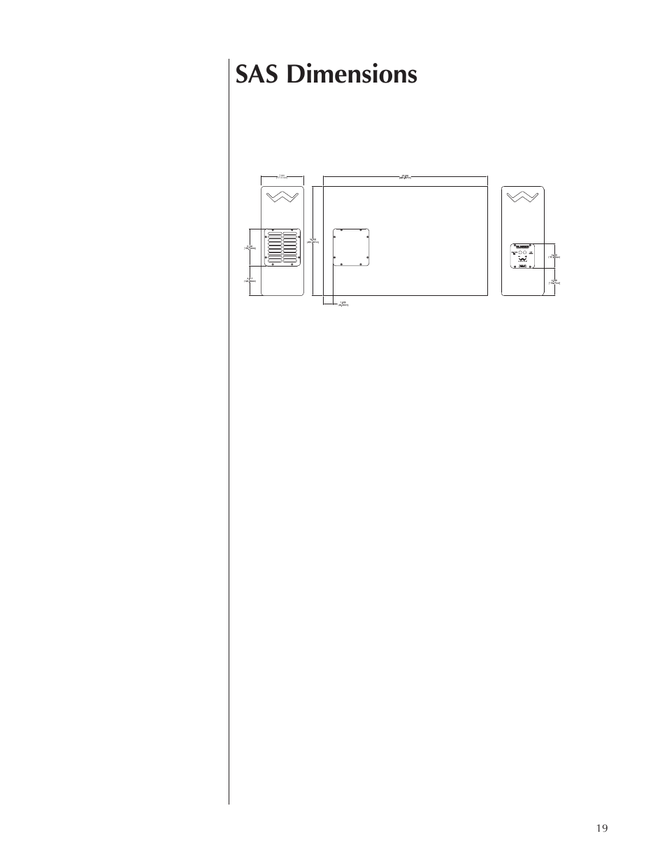 Sas dimensions | Wisdom Audio Series SAS User Manual | Page 19 / 22