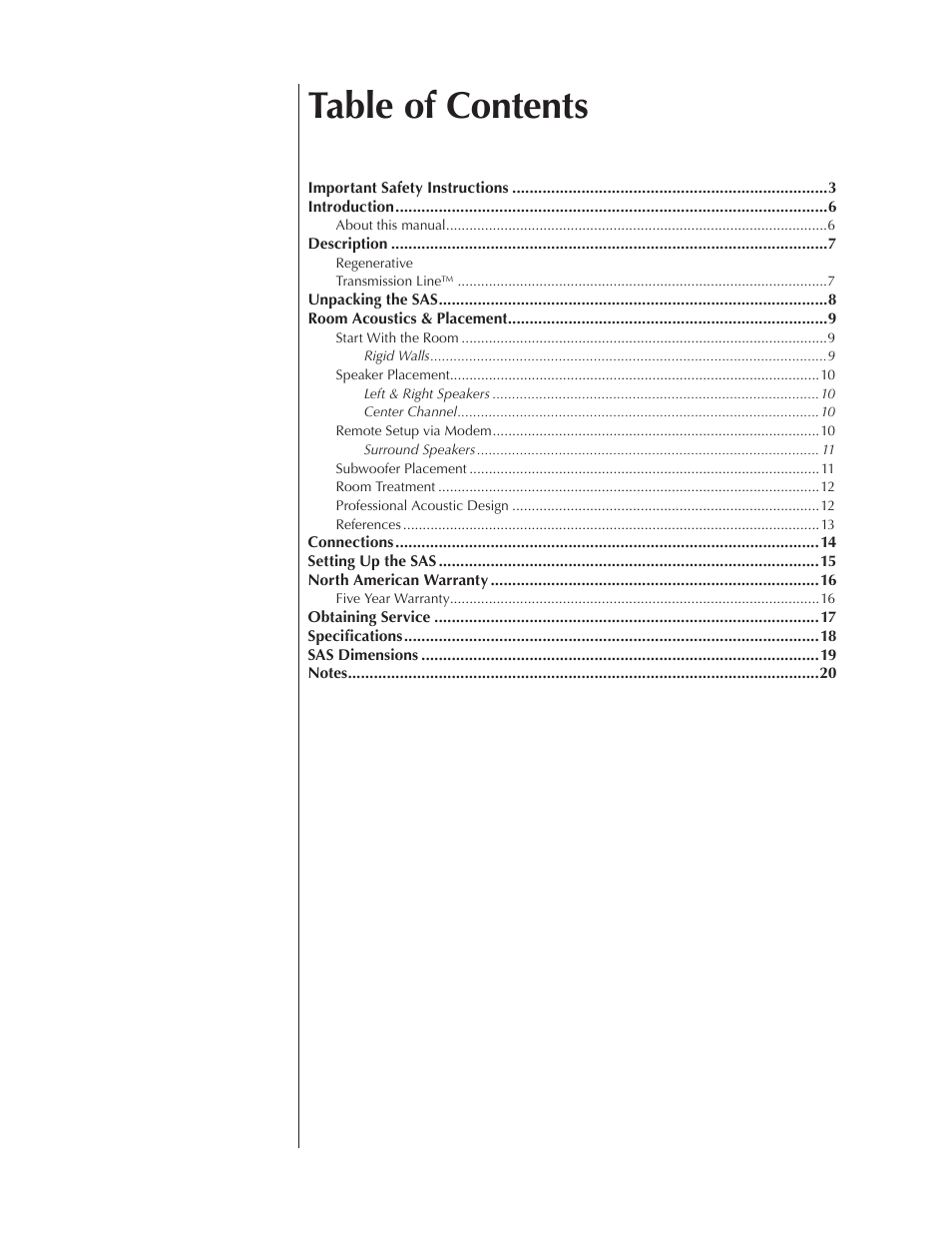 Wisdom Audio Series SAS User Manual | Page 4 / 22