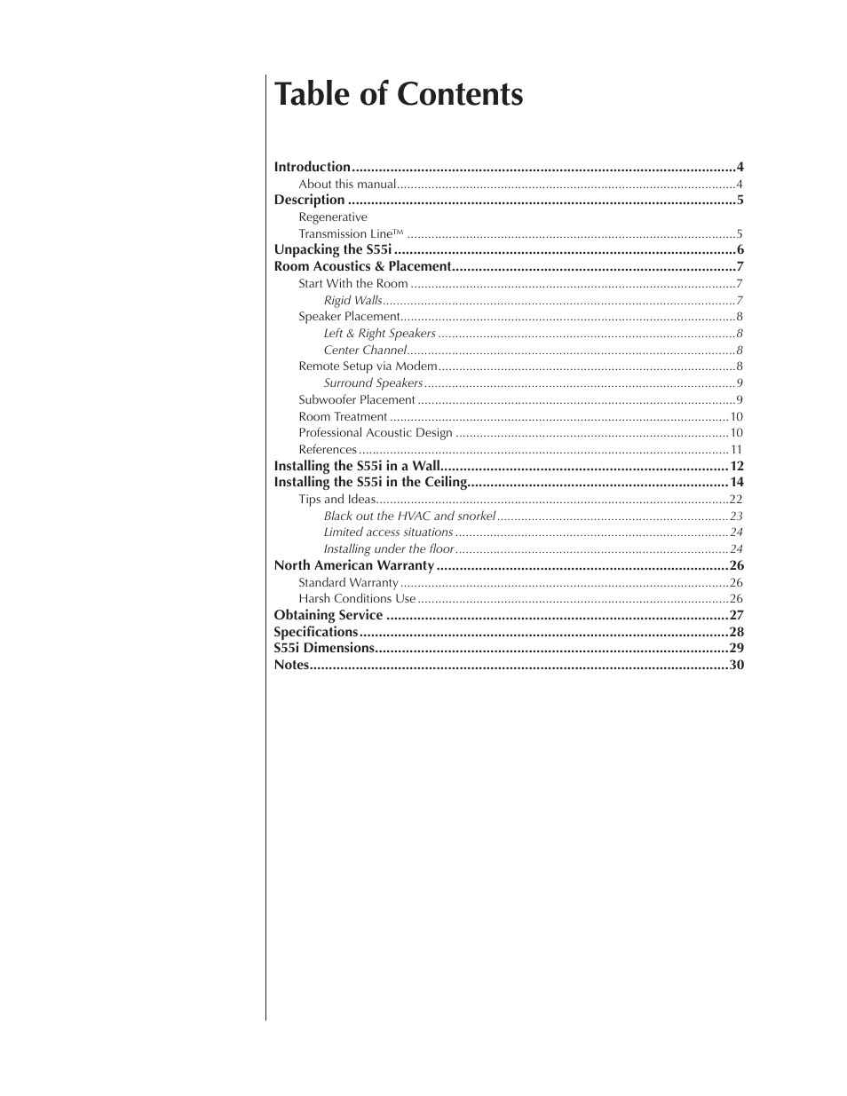 Wisdom Audio Series S55i User Manual | Page 2 / 32