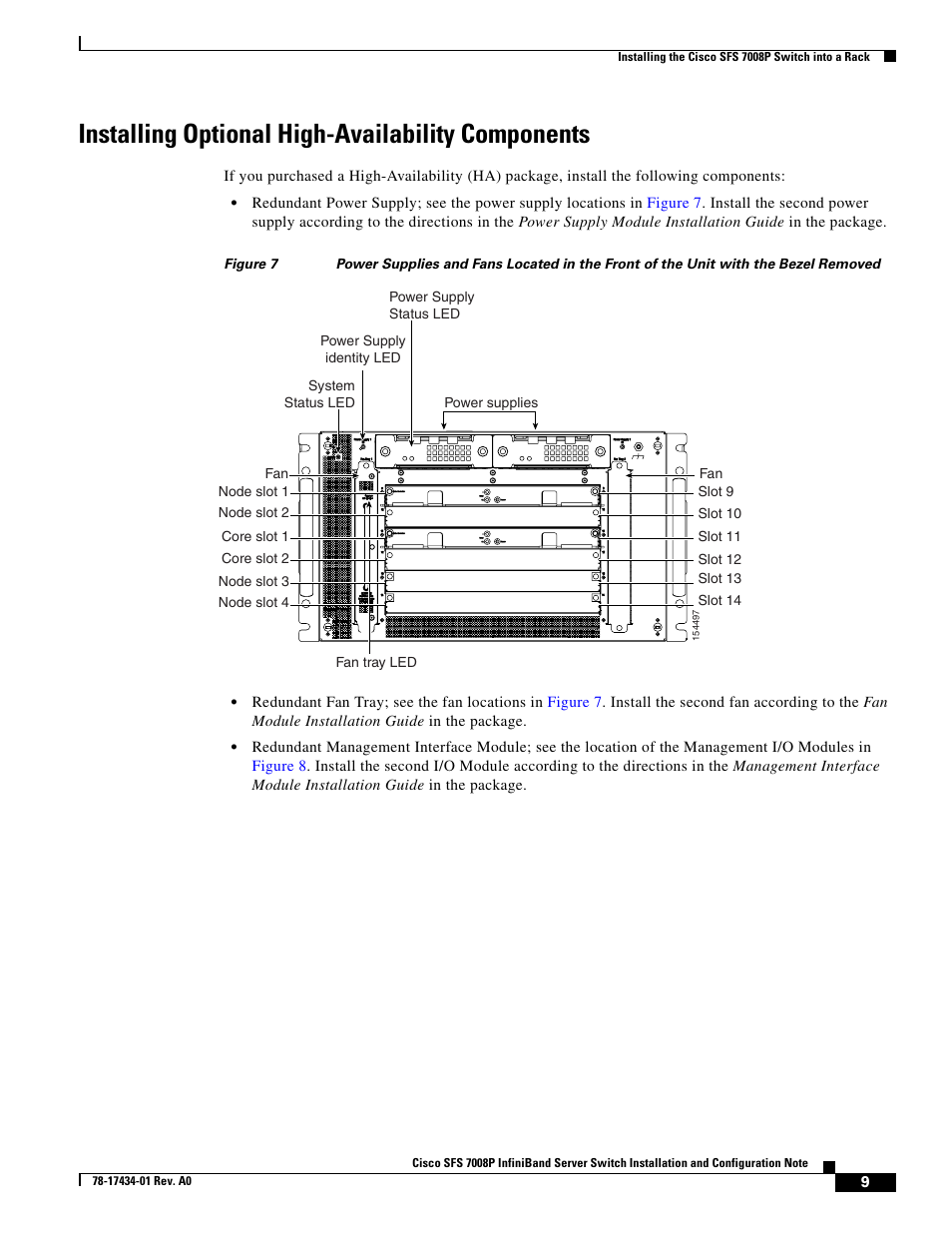 Installing optional high-availability components | Cisco SFS 7008P User Manual | Page 9 / 34