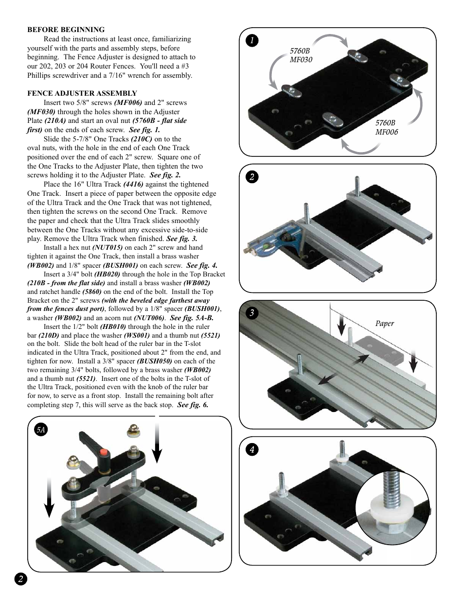 Woodhaven 210: Linear Router Fence Adjuster User Manual | Page 2 / 4