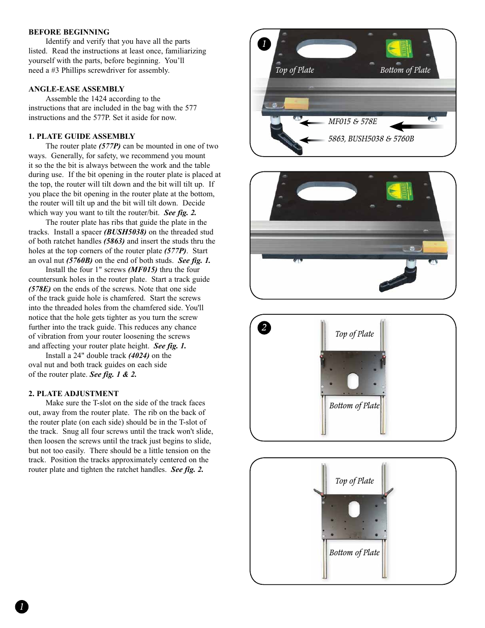 Woodhaven 577: Horizontal Router Table - Angle Ease User Manual | Page 2 / 4