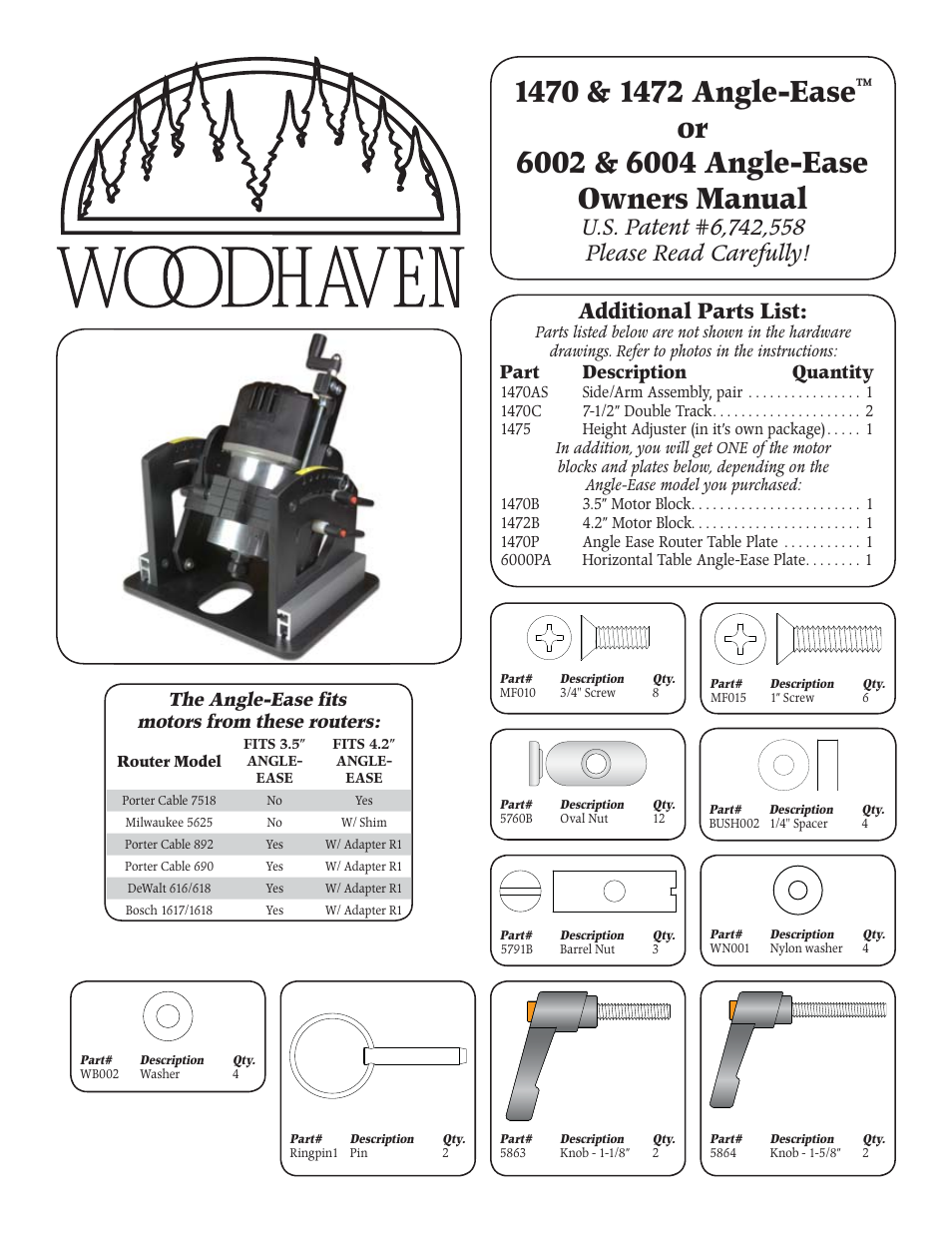 Woodhaven 1472: Angle Ease, Universal User Manual | 4 pages