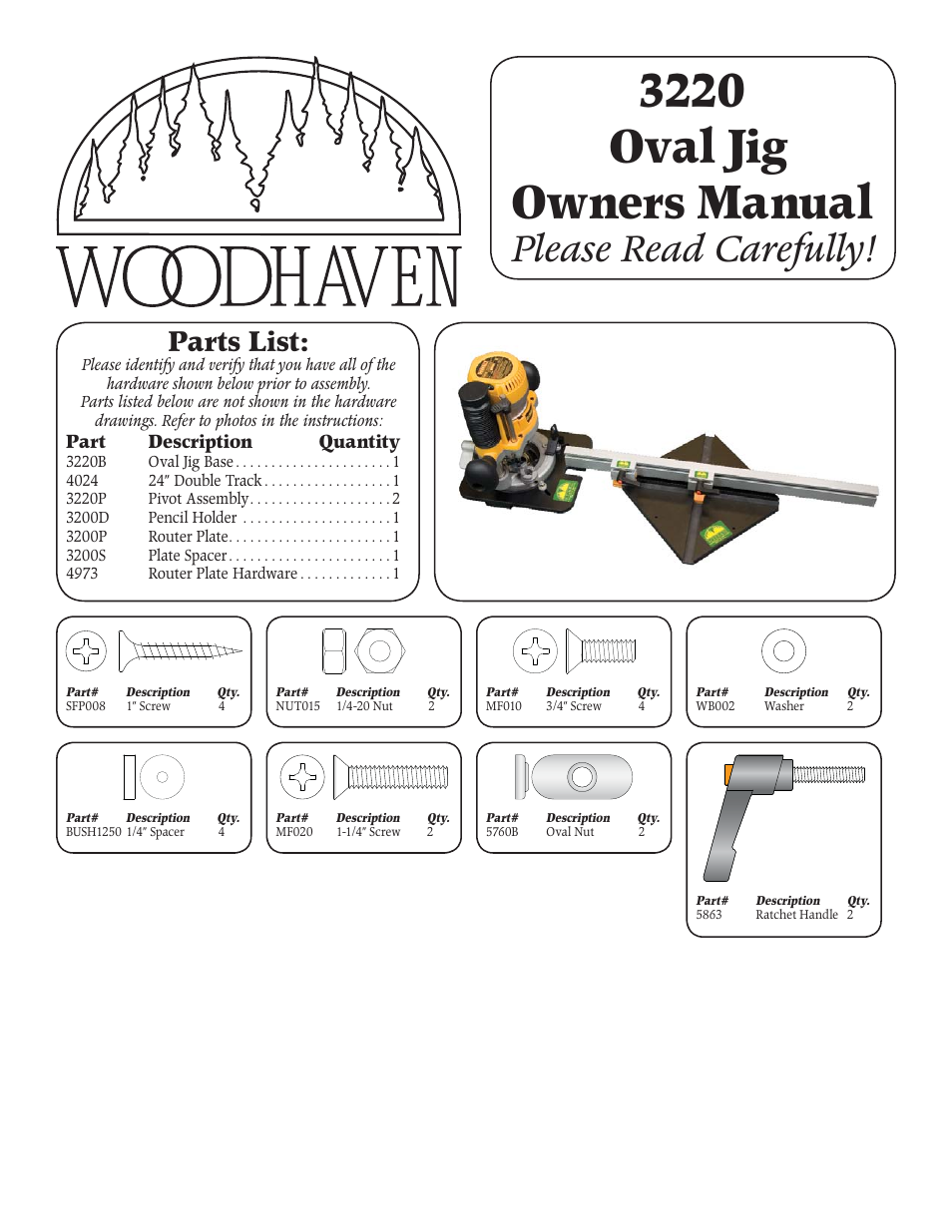 Woodhaven 3220: Oval Jig User Manual | 4 pages