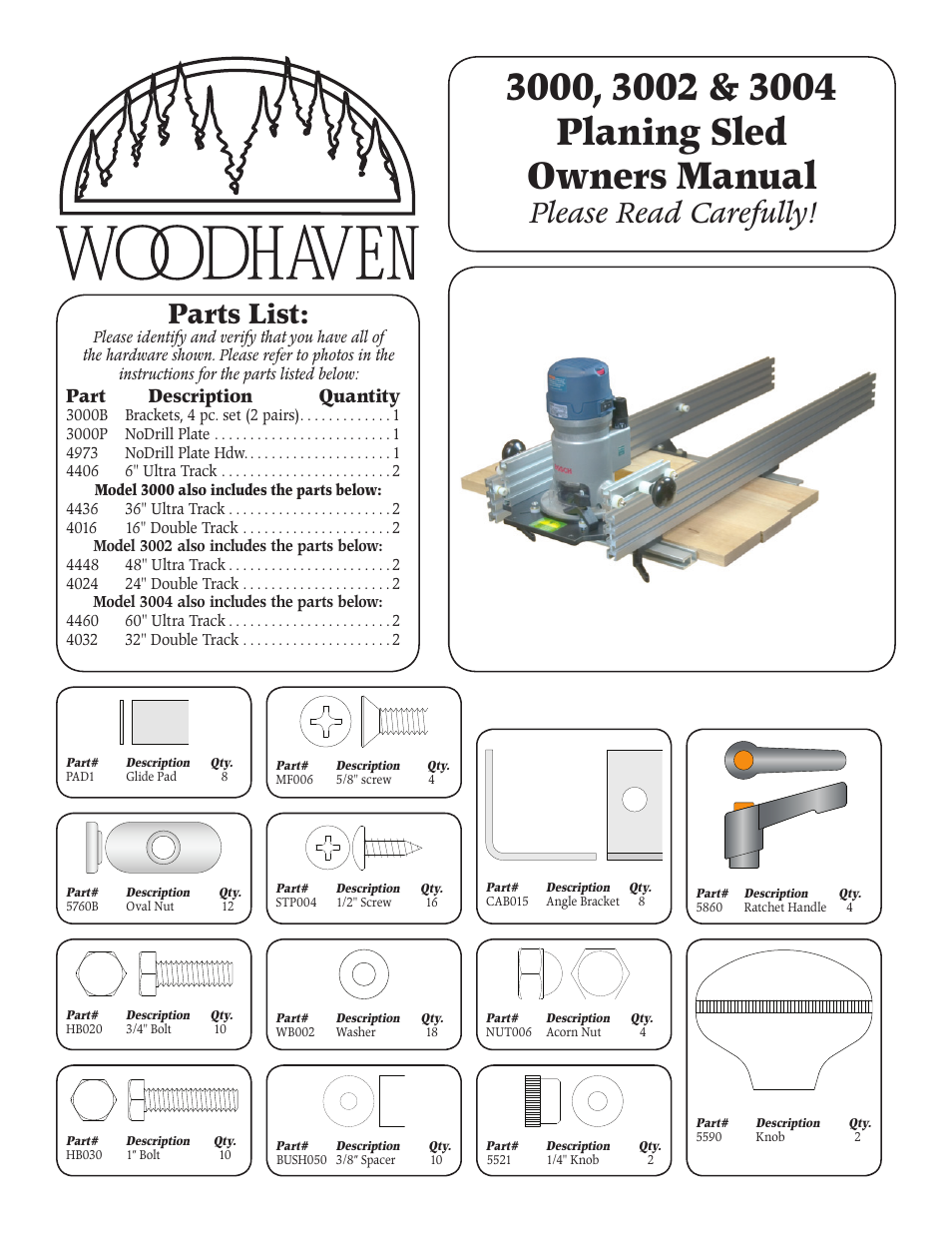 Woodhaven 3000-3004: Planing Sleds User Manual | 4 pages