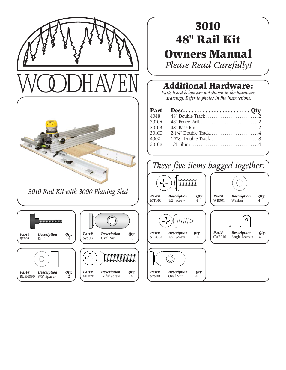 Woodhaven 3010: Rail Kit User Manual | 4 pages