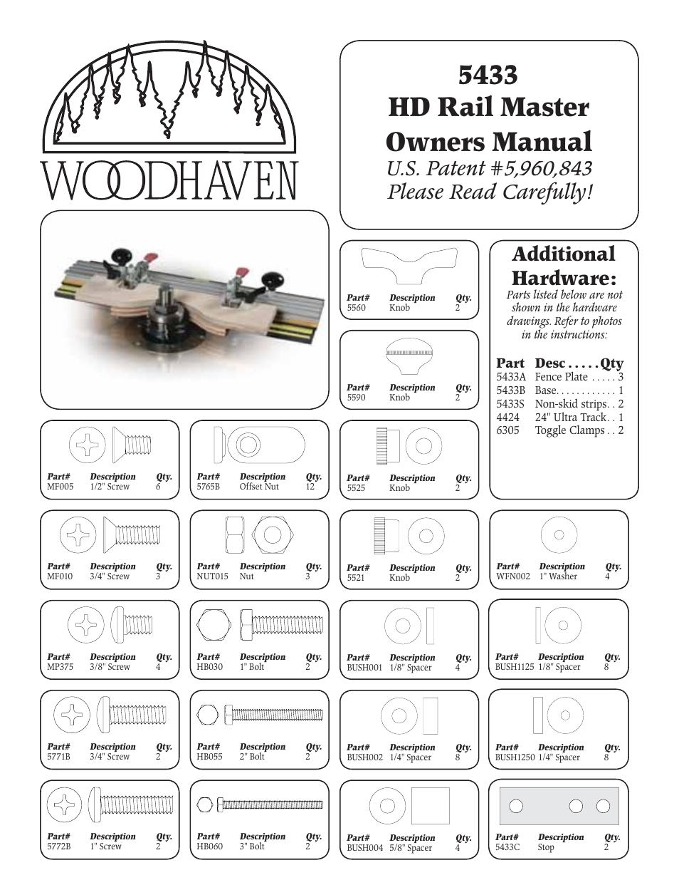 Woodhaven 5433: HD Rail Master User Manual | 4 pages