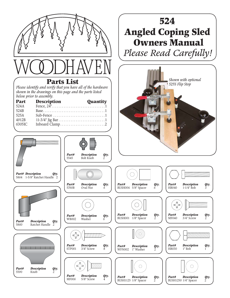 Woodhaven 524: Angled Coping Sled User Manual | 4 pages