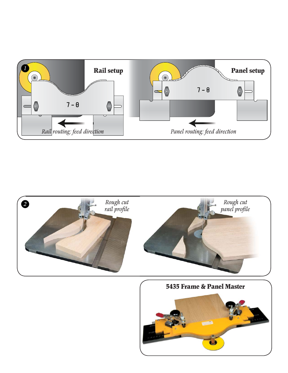 Rail setup panel setup, 5435 frame & panel master | Woodhaven Standard User Manual | Page 2 / 2