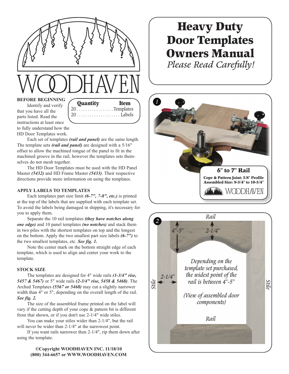Woodhaven Heavy Duty User Manual | 1 page