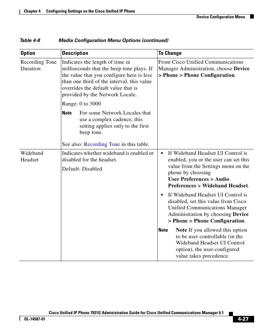 Cisco 7931G User Manual | Page 27 / 44