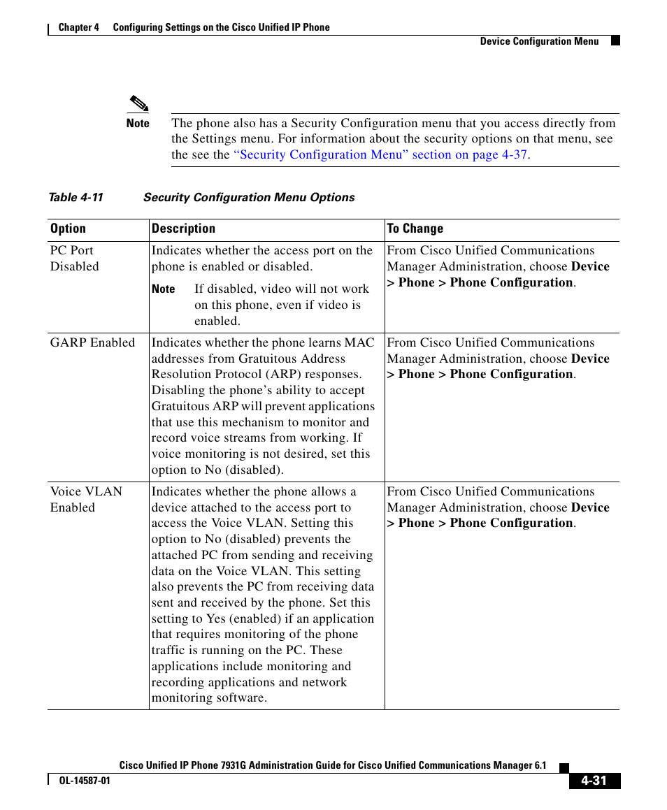 Cisco 7931G User Manual | Page 31 / 44