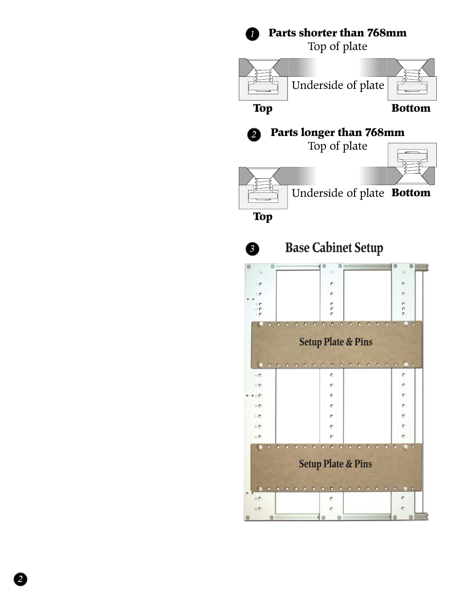 Base cabinet setup | Woodhaven 786: Kurka Jig User Manual | Page 2 / 8