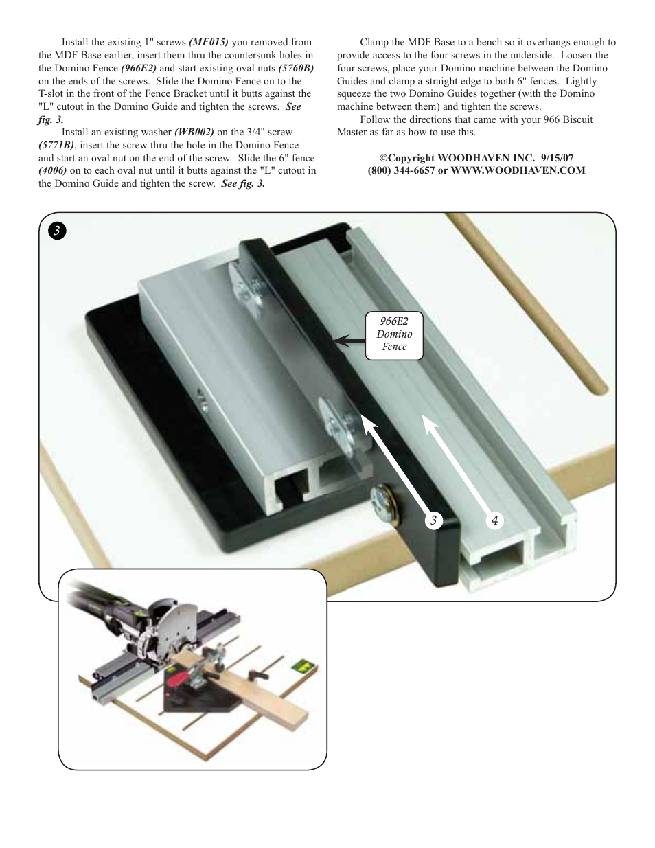 Woodhaven 966D: Domino Add-on Kit User Manual | Page 2 / 2