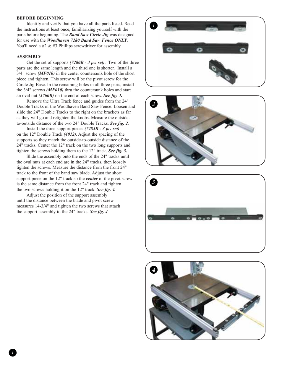 Woodhaven 7285: Bandsaw Fence Circle Jig User Manual | Page 2 / 4