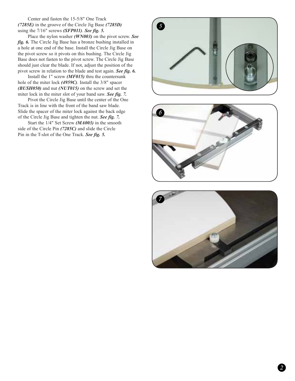 Woodhaven 7285: Bandsaw Fence Circle Jig User Manual | Page 3 / 4