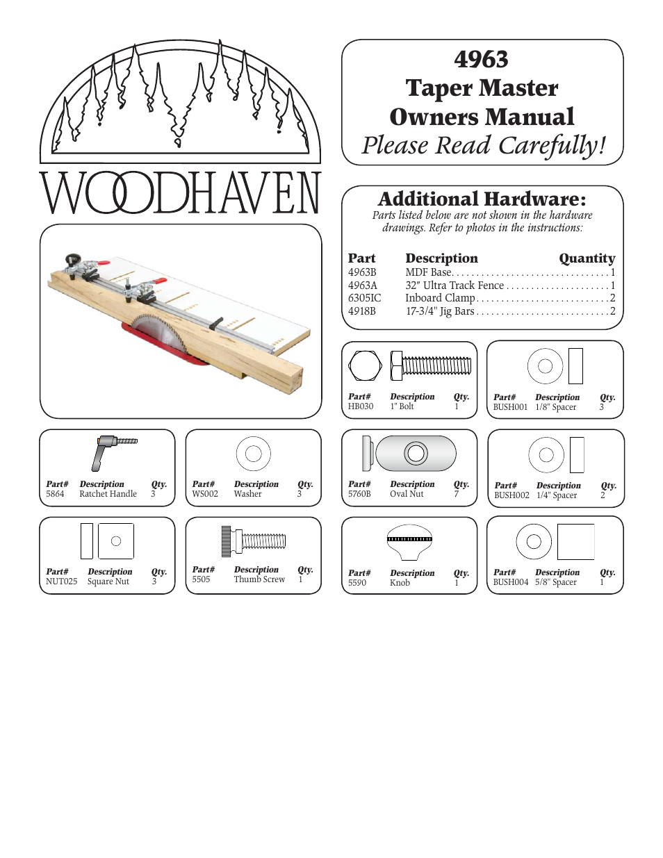 Woodhaven 4963: Taper Master User Manual | 4 pages