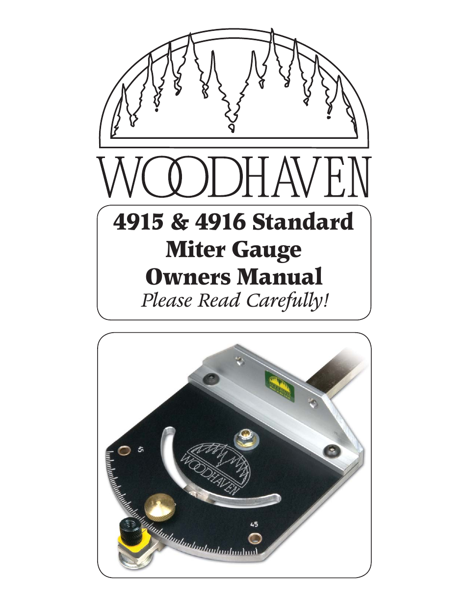 Woodhaven 4915: Standard Miter Gauge User Manual | 4 pages