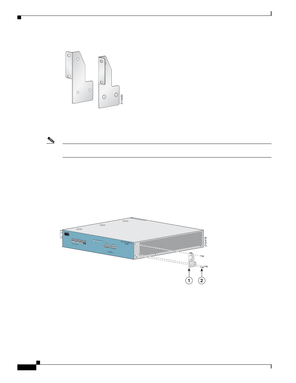 Attach the brackets to the sce 1000, Figure 2-2 mounting bracket for 4-post racks | Cisco OL-7822-06 User Manual | Page 12 / 64