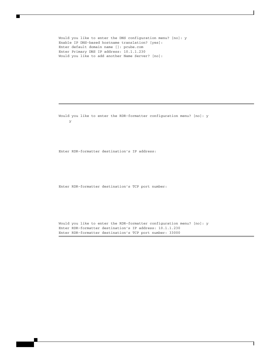 Step 6: configuring the rdr formatter destination, Example, Step 7: configuring access control lists (acls) | Information about access control lists | Cisco OL-7822-06 User Manual | Page 32 / 64