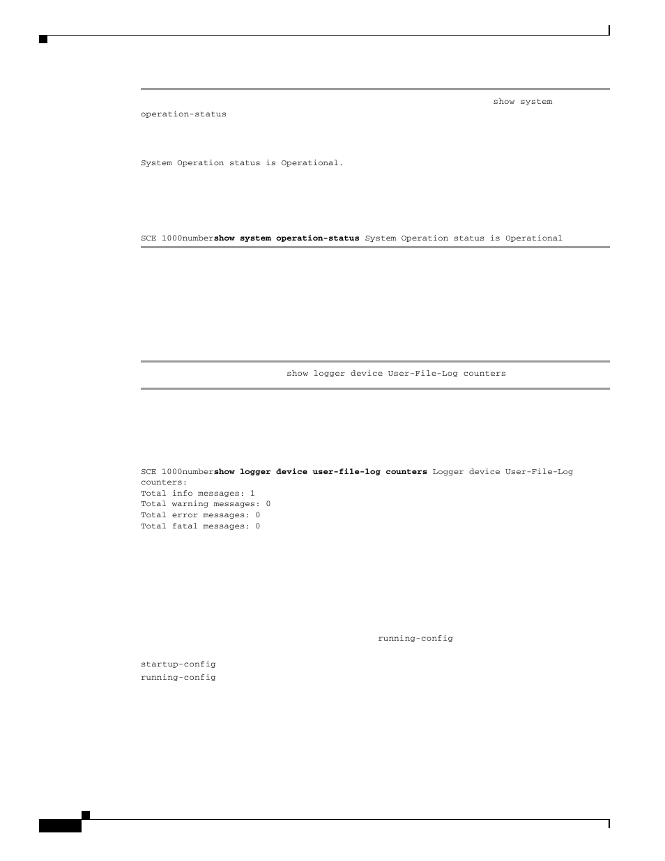 Example, Viewing the user log counters, Viewing configuration | Cisco OL-7822-06 User Manual | Page 54 / 64