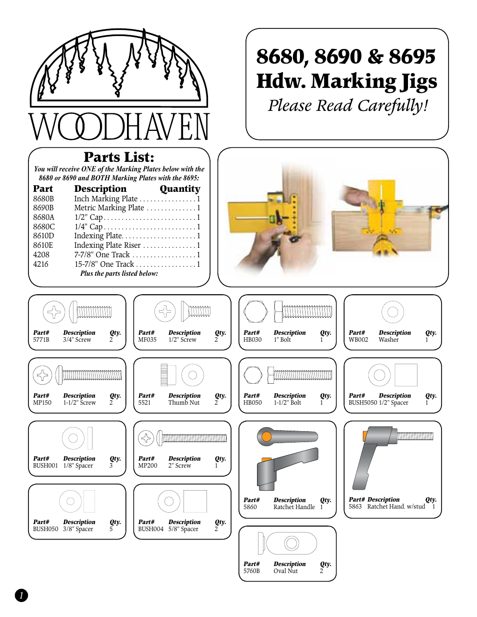 Woodhaven 8680-8695: Hardware Marking Jigs User Manual | 4 pages