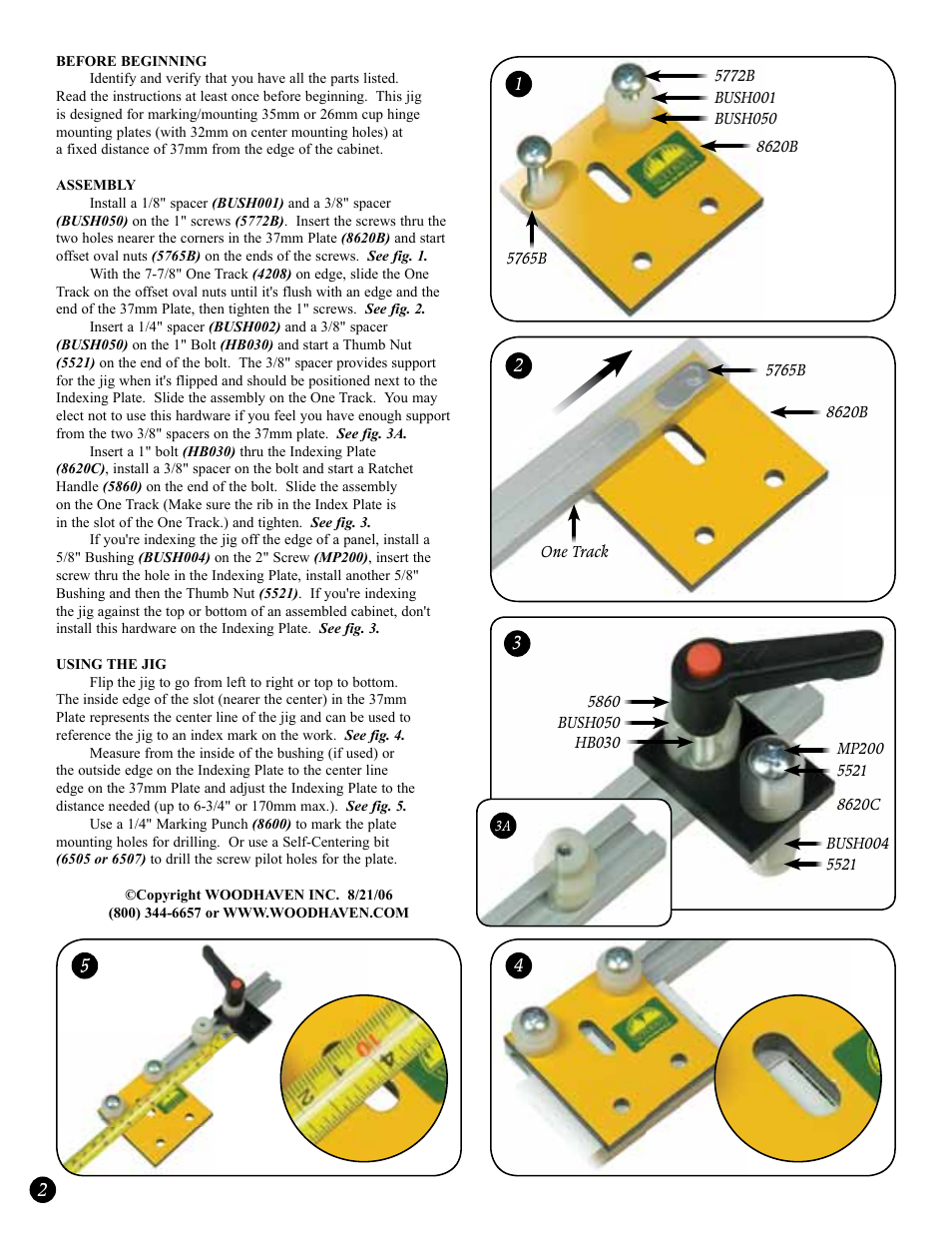 Woodhaven 8620: Fixed Marking Jig User Manual | Page 2 / 2