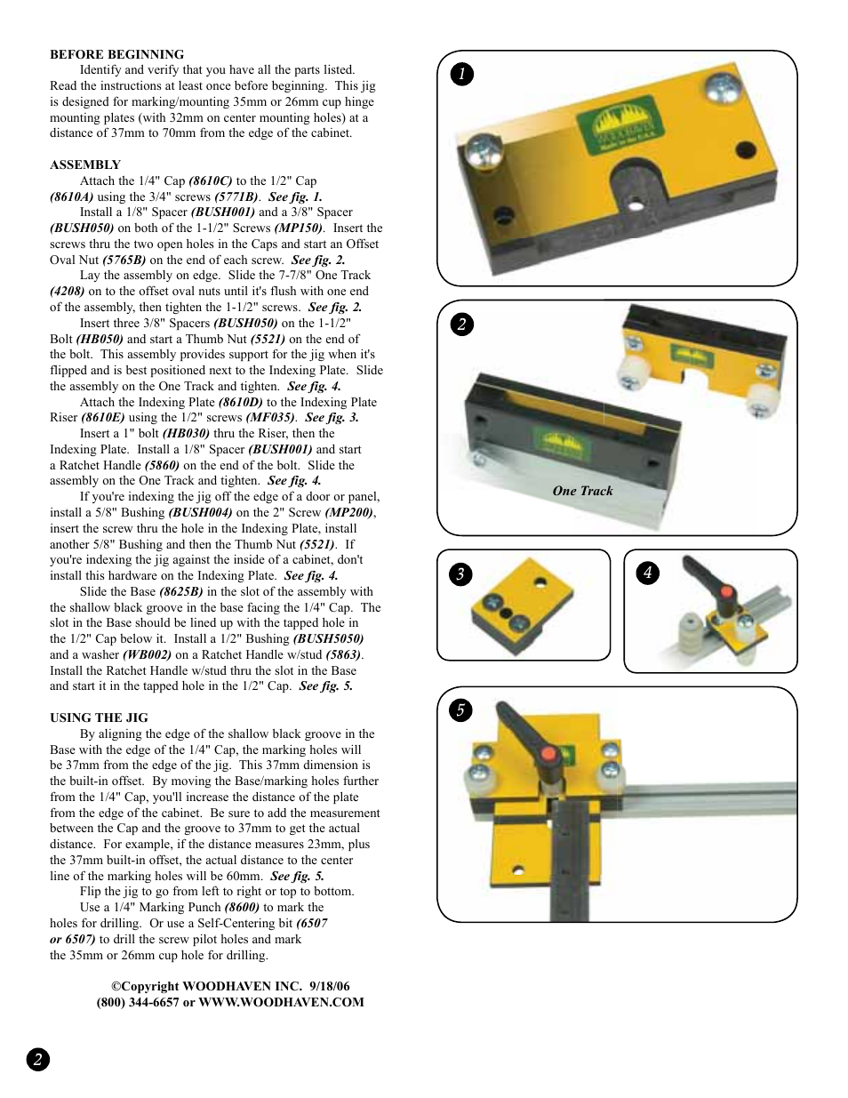 Woodhaven 8625: Adjustable Plate Marking Jig User Manual | Page 2 / 2