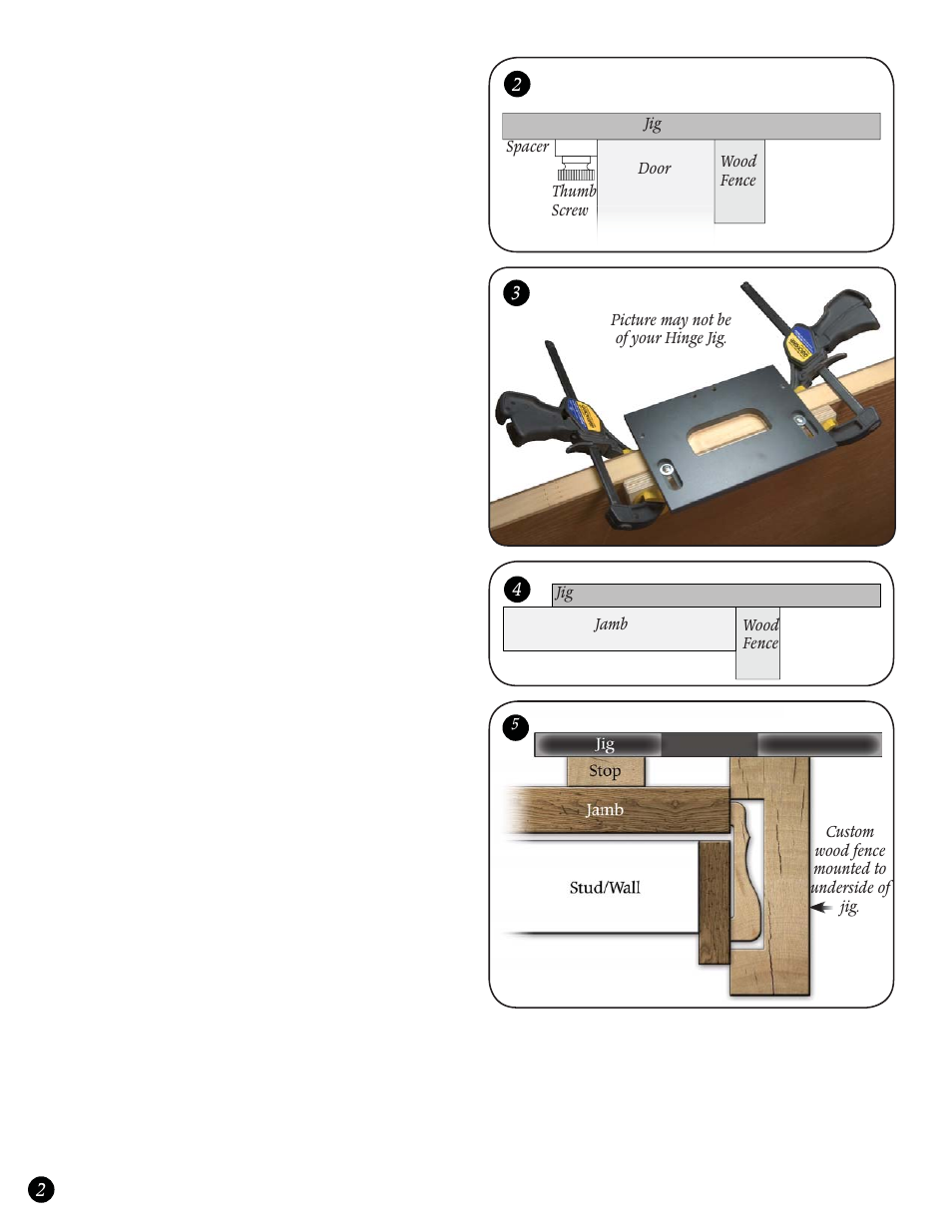 Woodhaven 8531: 3" Hinge Routing Jig, 5/8 Radius" User Manual | Page 2 / 2