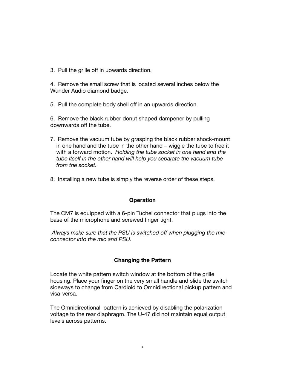 Wunder Audio CM7 User Manual | Page 2 / 6