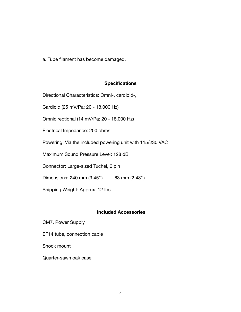 Wunder Audio CM7 User Manual | Page 6 / 6